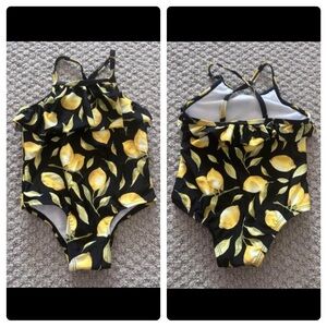 Baby Girl Black w/ Lemons Size 12/18 Months Swimsuit